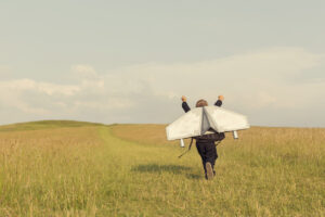 Young Business Boy Wearing Jetpack in England