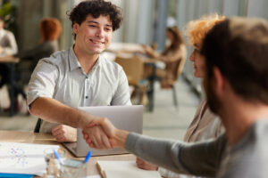 Successful deal on a meeting!